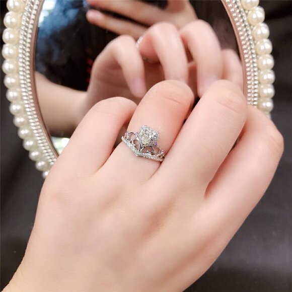 💥Prinecess Heart Shape Twisted Beautiful 925 Silver Plated for WomenUNVN12160 - Picture 8 of 9